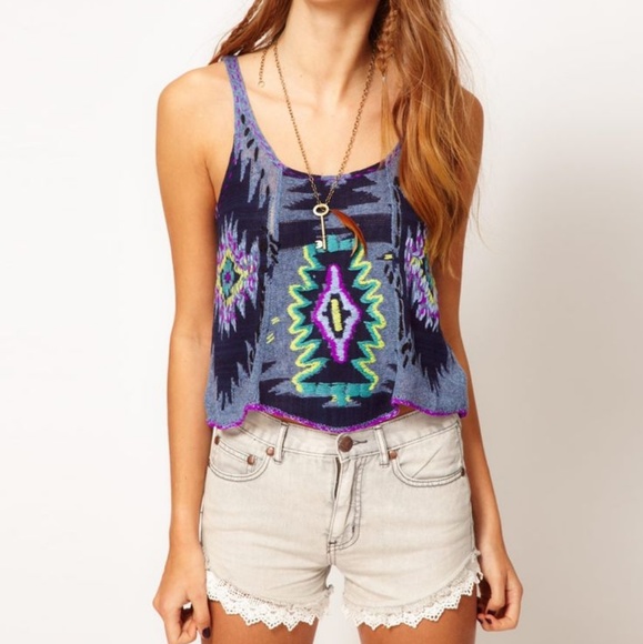 Free People Tops - Free People Crystalized Embroidered tank sz M